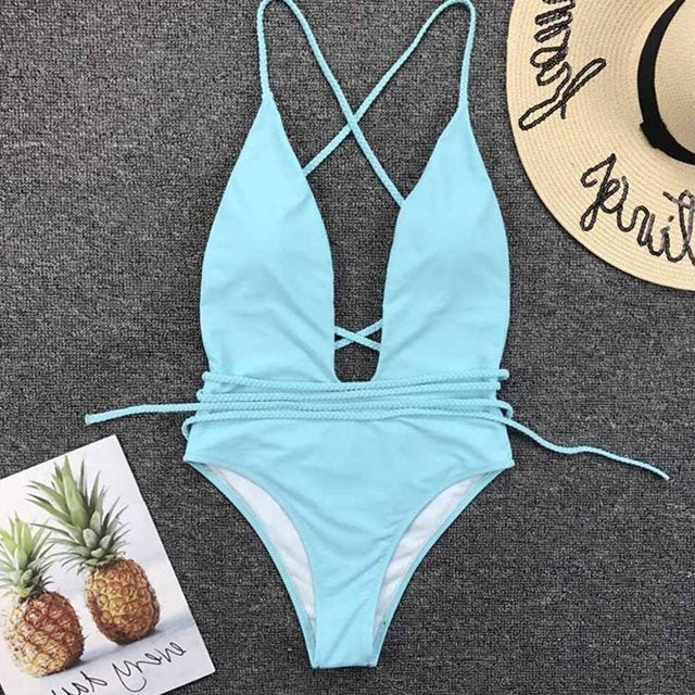 Women sexy push swimsuit