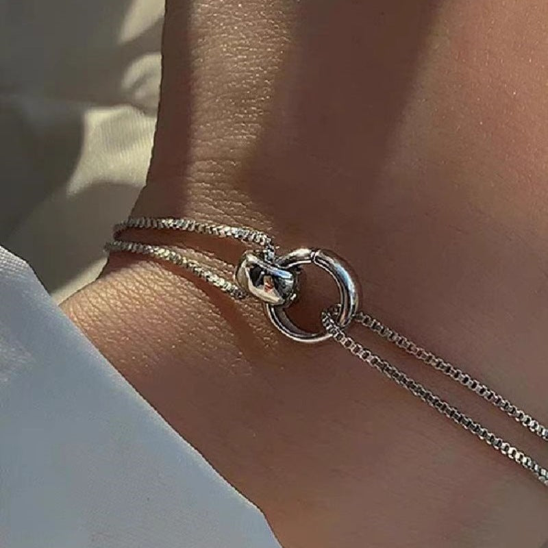 Double-ring Buckle Double-layer Bracelet Female Design