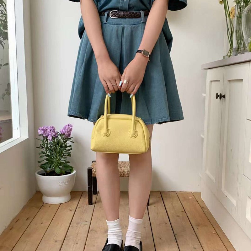 Women's Fashion Simple Lychee Pattern Portable Shoulder Messenger Bag