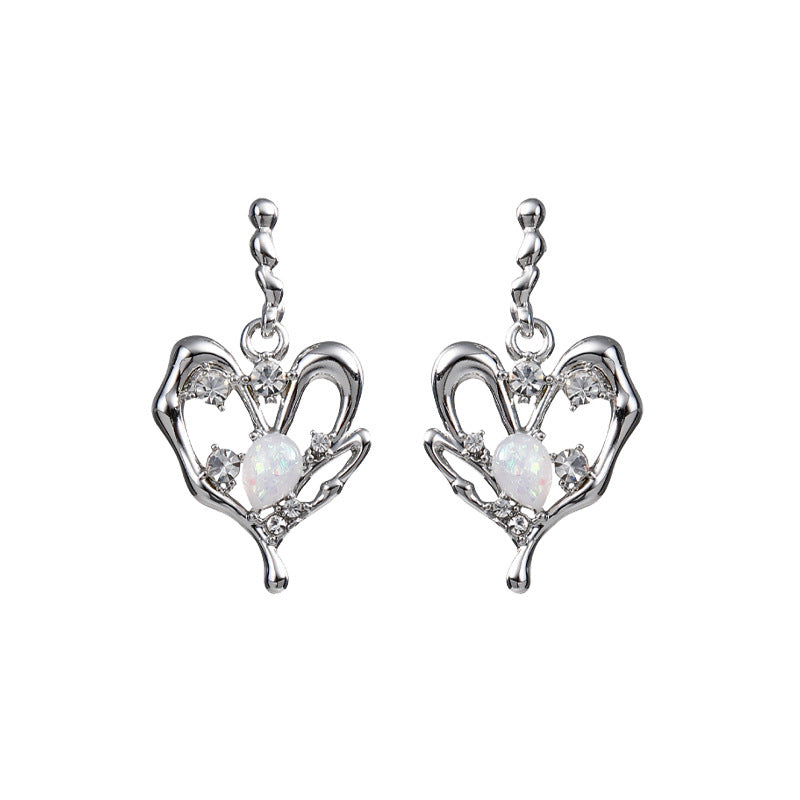 Special-interest Design Lava Love Heart Stud Earrings